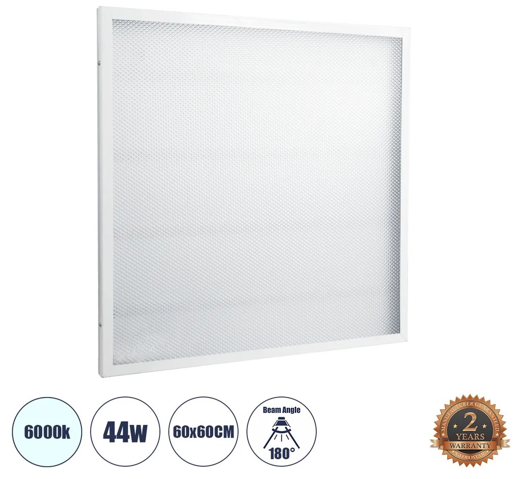 GloboStar® 60215 Χωνευτό LED Panel Transparent 60x60cm 44W 4420lm 120° CRI≥80Ra UGR<19 AC 220-240V IP20 Μ60 x Π60 x Υ2.5cm - Ψυχρό Λευκό 6000K - 2 Χρόνια Εγγύηση