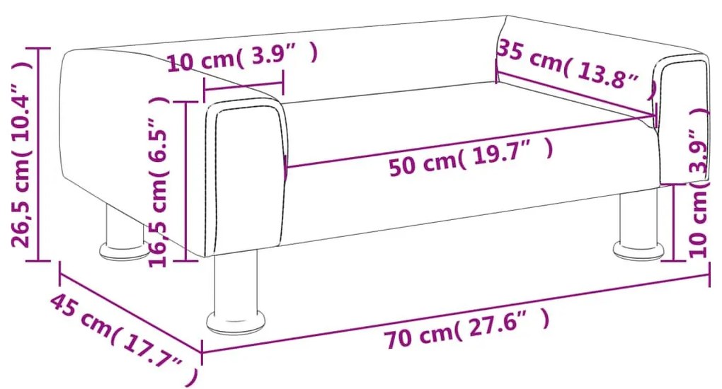 Καναπές Παιδικός Σκούρο Γκρι 70 x 45 x 26,5 εκ. από Βελούδο - Γκρι