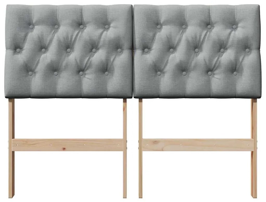 vidaXL Ταπετσαρισμένο κεφαλάρι Ανοιχτό γκρι 120 cm