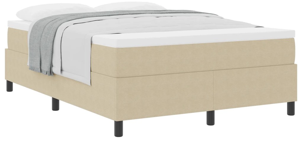vidaXL Κρεβάτι Box Spring με Στρώμα σε Ανοιχτό Πράσινο και Γκρι, 140 x 200 εκ., βελουτέ ύφασμα