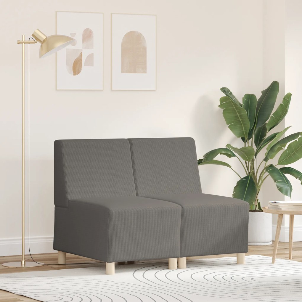 vidaXL Καθίσμα Σαλονιού 2 pcs Ανοιχτό γκρι 55 x 74 x 82 εκ. Βελούδο