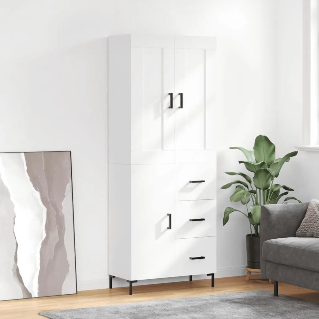 vidaXL Ντουλάπι Λευκό 69,5x34x180 εκ. από Επεξεργασμένο Ξύλο
