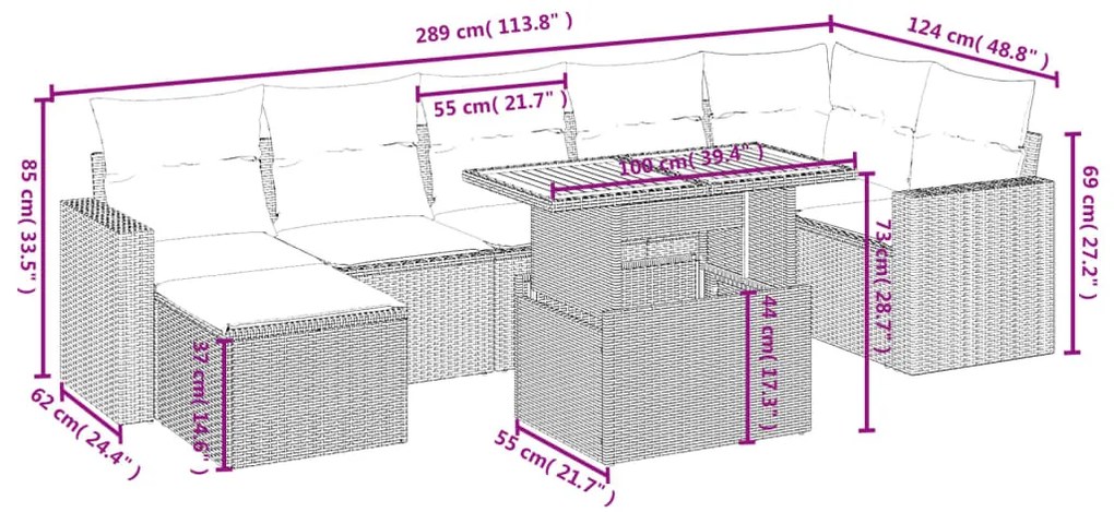 ΣΑΛΟΝΙ ΚΗΠΟΥ 8 ΤΕΜΑΧΙΩΝ ΜΑΥΡΟ ΑΠΟ ΣΥΝΘΕΤΙΚΟ ΡΑΤΑΝ ΜΕ ΜΑΞΙΛΑΡΙΑ 3275596