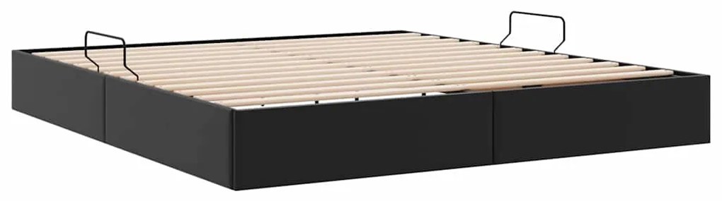 vidaXL Κρεβάτι Αποθήκης με στρώμα Μαύρο 180 x 200 cm Τεχνητό δέρμα