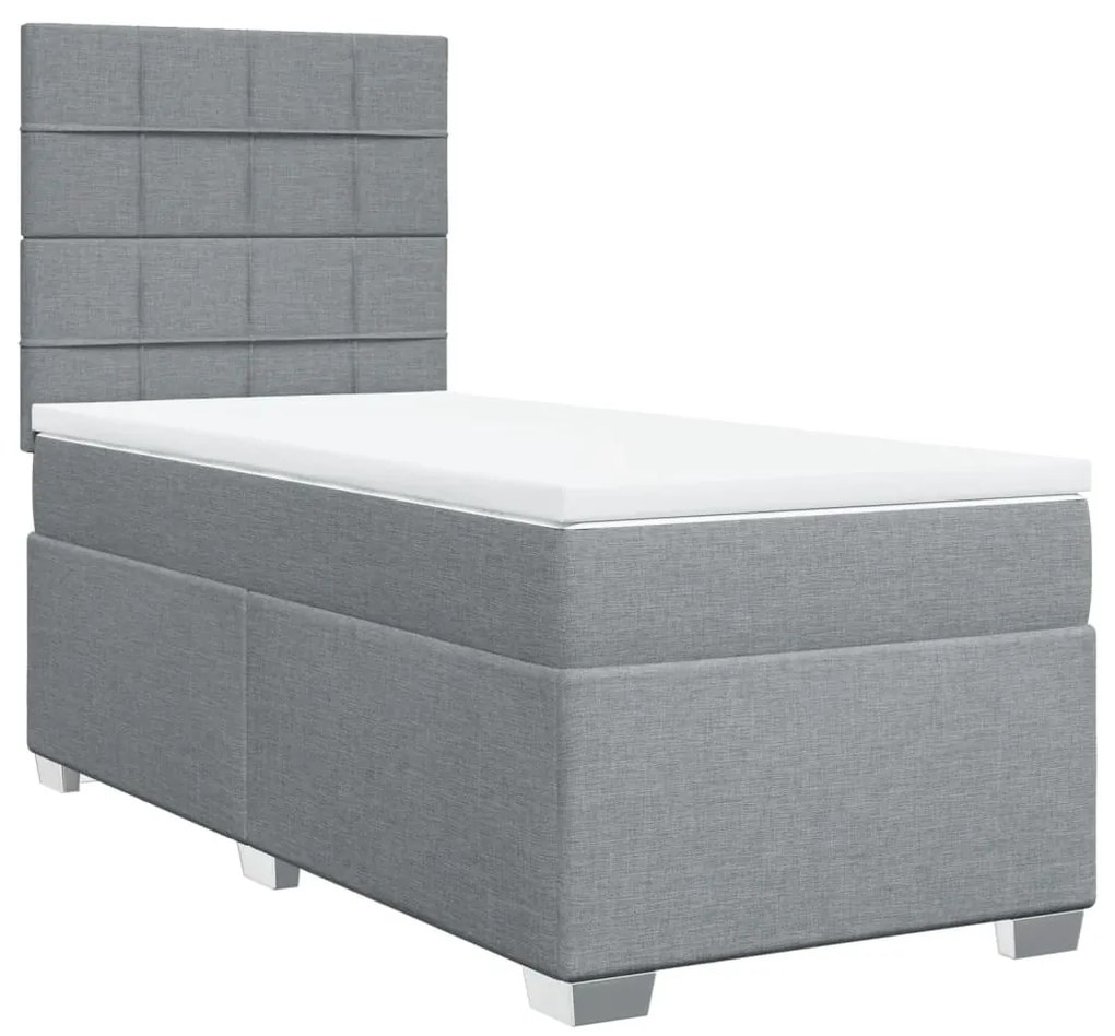 ΚΡΕΒΑΤΙ BOXSPRING ΜΕ ΣΤΡΩΜΑ ΑΝΟΙΧΤΟ ΓΚΡΙ 80X200 ΕΚ. ΥΦΑΣΜΑΤΙΝΟ 3292615