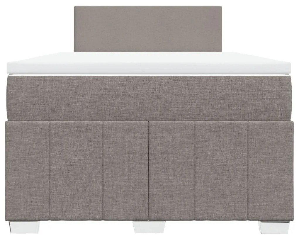 vidaXL Κρεβάτι Boxspring με Στρώμα Taupe 120x190 εκ. Υφασμάτινο