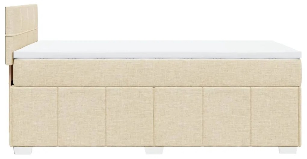 vidaXL Κρεβάτι Boxspring με Στρώμα Κρεμ 100 x 200 εκ. Υφασμάτινο