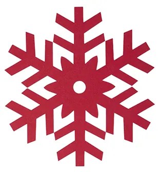 Σετ Χριστουγεννιάτικα Σουβέρ Felt Snow Flake Red 4x(10x10) - Nef-Nef Homeware