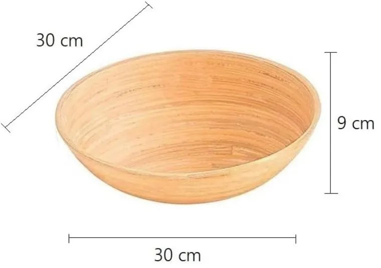 Μπολ φρούτων KESPER 63030, 30 cm, Στρογγυλό, Μπαμπού, Καφέ