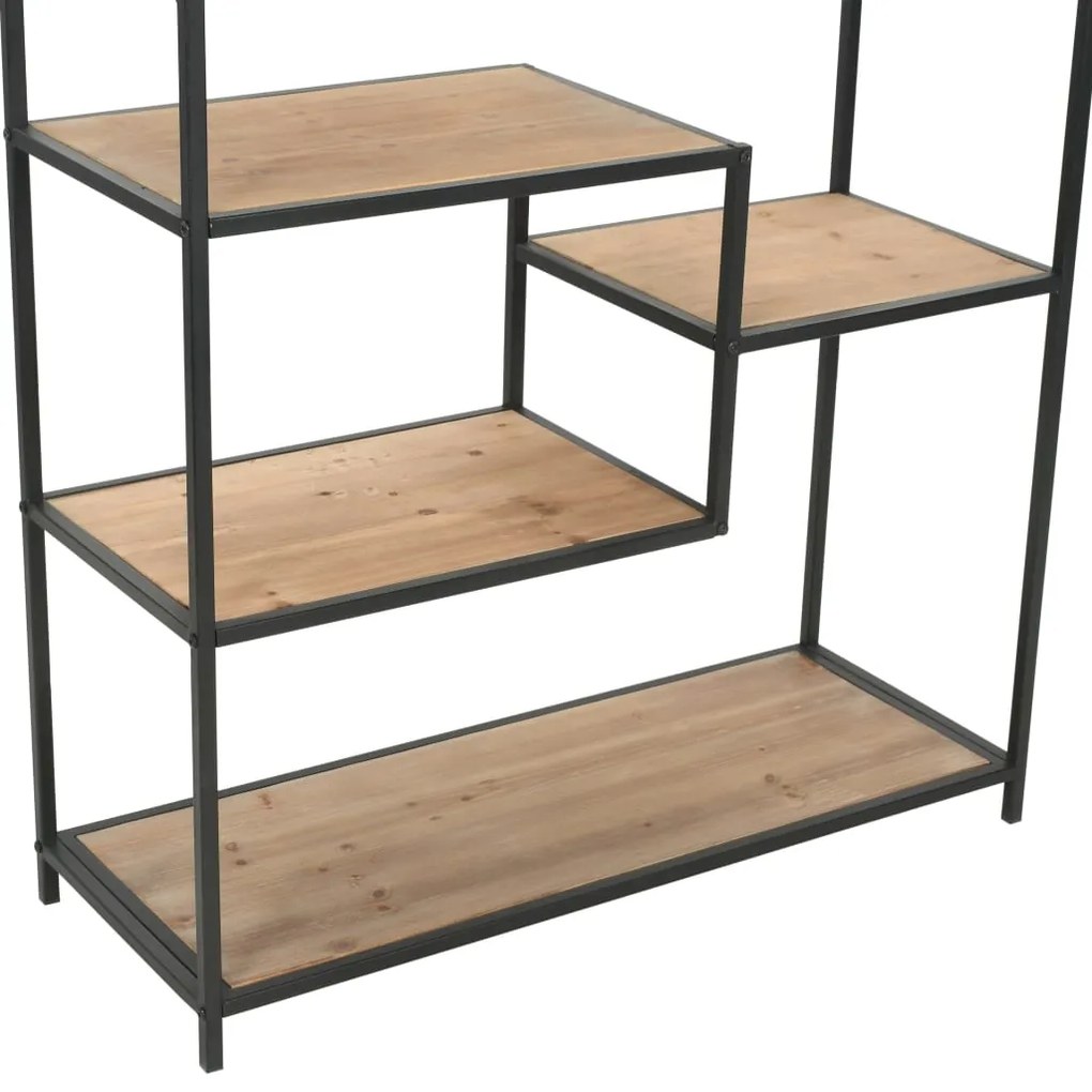 vidaXL Βιβλιοθήκη 90,5x35x180 εκ. από Μασίφ Ξύλο Ελάτης / Ατσάλι