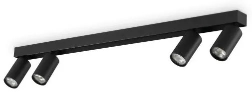 Σποτ Φωτιστικό Οροφής 4xLED GU10 28W IP20 3000K Profilo Ideal Lux-328195-Μαύρο 328195