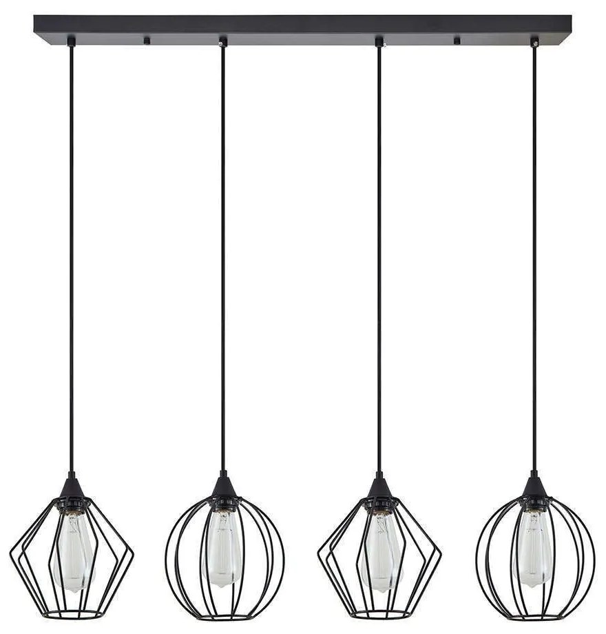 Φωτιστικό Οροφής - Ράγα Adept 77-8952 87x20x300cm 4xE27 60W Black Homelighting