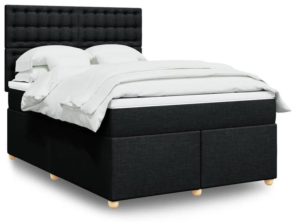 ΚΡΕΒΑΤΙ BOXSPRING ΜΕ ΣΤΡΩΜΑ ΜΑΥΡΟ 140X190 ΕΚ. ΥΦΑΣΜΑΤΙΝΟ 3293591