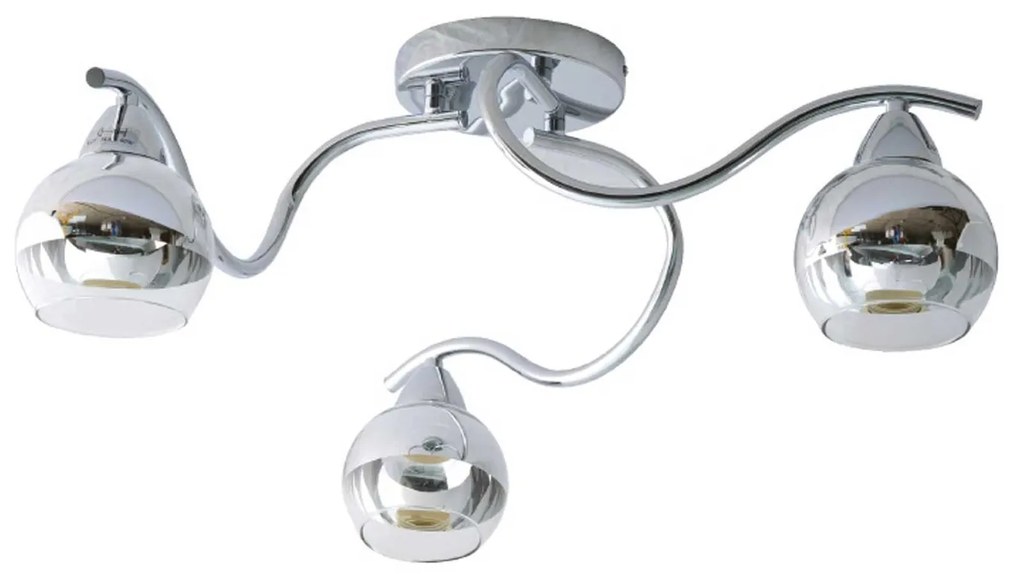 Φωτιστικό Οροφής Style TNK81444CR3H Chrome Metal, Glass