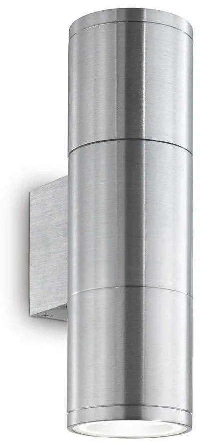 Φωτιστικό Τοίχου-Απλίκα Gun 033013 6,5x21x11cm 2xGU10 35W IP44 Silver Ideal Lux