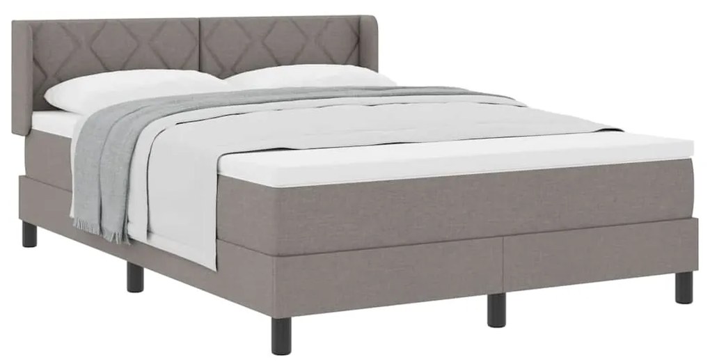 vidaXL Κρεβάτι box spring με στρώμα με στρώμα Taupe 140 x 200 cm