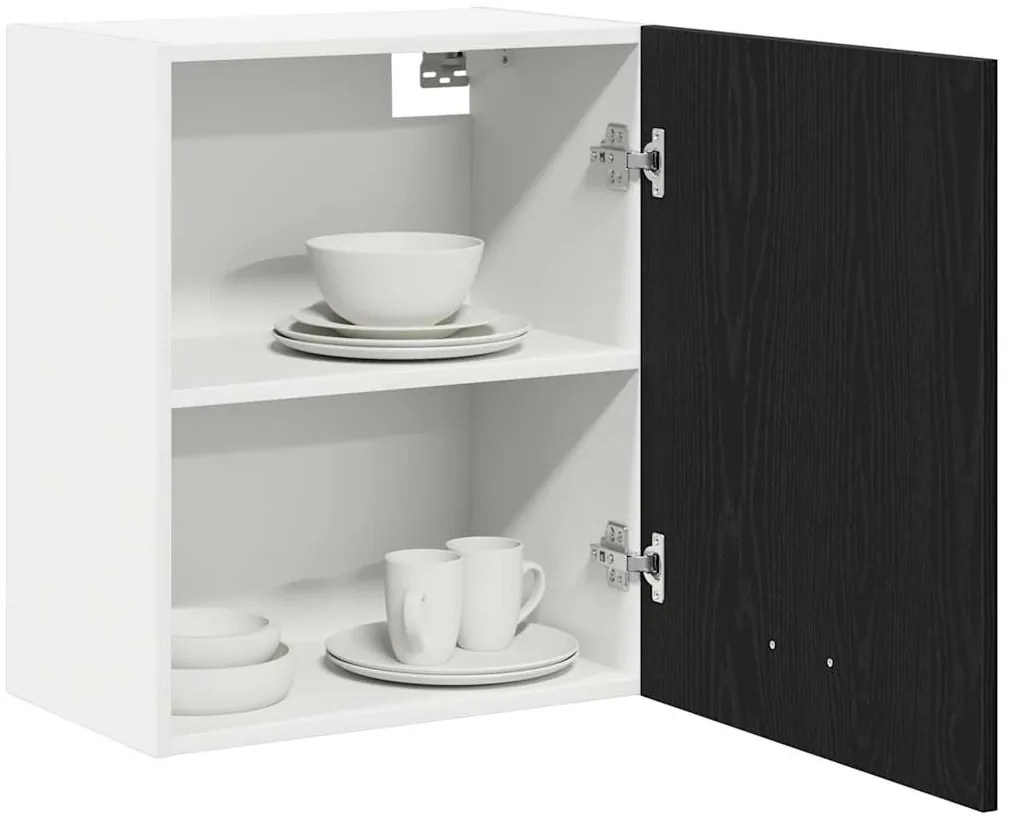 vidaXL Κρεμαστό ντουλάπι με ράφι Lyon 2 pcs Μαύρη Οξυά 50 x 31 x 60 εκ