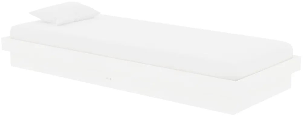 vidaXL Πλαίσιο Κρεβατιού Λευκό 75x190 εκ. Μασίφ Ξύλο Small Single