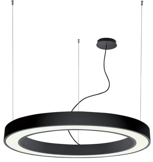 Κρεμαστό Φωτιστικό Οροφής LED 132W 3000Κ Push Dimming Φ180cm Ring Viokef-3915-0018-3-B-D4-Μαύρο 3915-0018-3-B-D4
