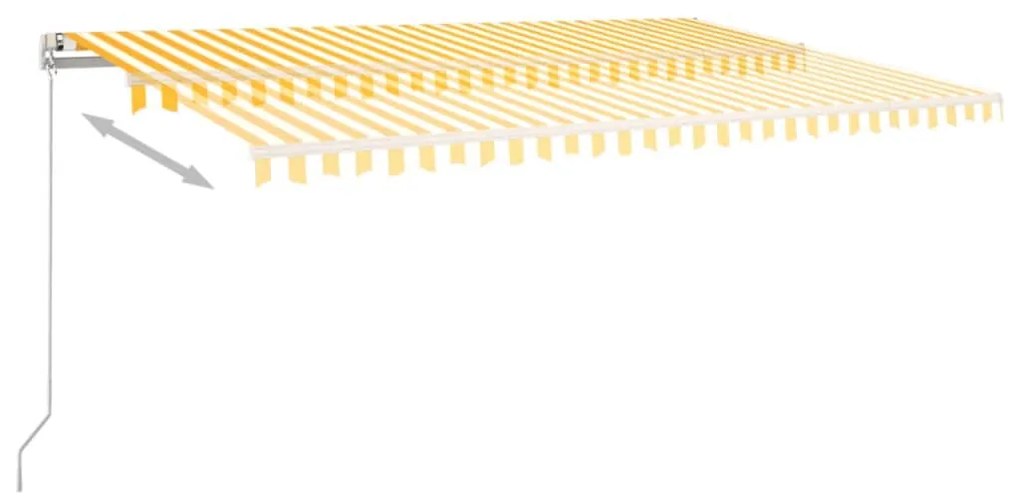 vidaXL Τέντα Συρόμενη Χειροκίνητη με LED Κίτρινο / Λευκό 500 x 350 εκ.