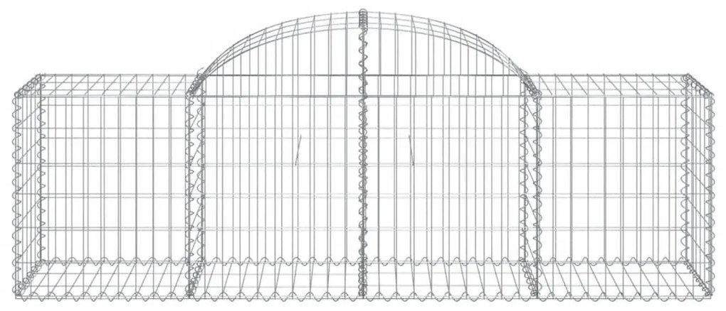 Συρματοκιβώτια Τοξωτά 12 τεμ. 200x50x60/80 εκ. Γαλβαν. Ατσάλι - Ασήμι