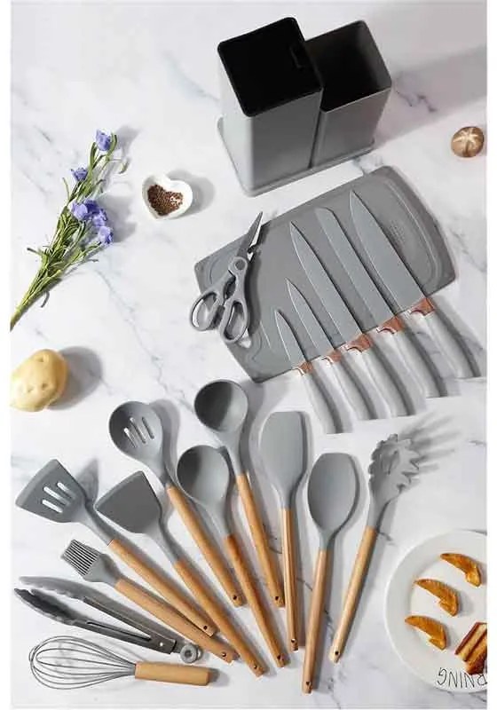 Πλήρες Σετ Κουζινικών 19 τεμαχίων με Θήκη - Complete 19-Piece Kitchen Set with Case