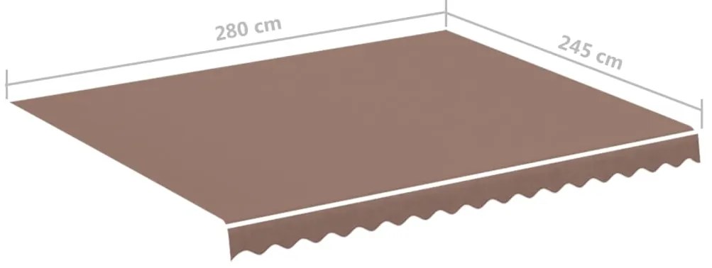 vidaXL Τεντόπανο Ανταλλακτικό Καφέ 3 x 2,5 μ.