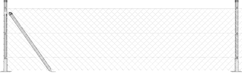vidaXL Σετ Στύλων Φράχτη Ασημί 25 x 0.4 μ