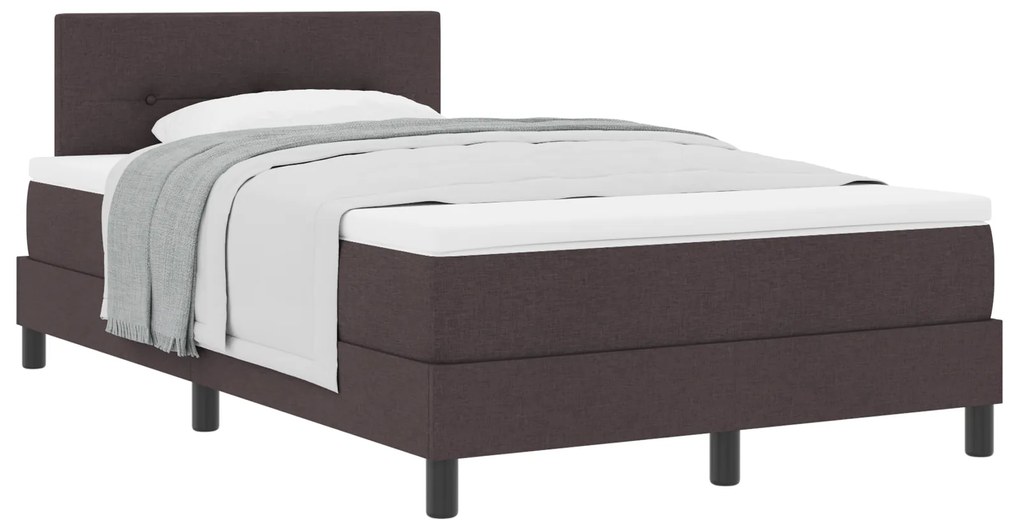 vidaXL Κρεβάτι box spring με στρώμα Σκούρο Καφέ 120 x 190 cm ύφασμα