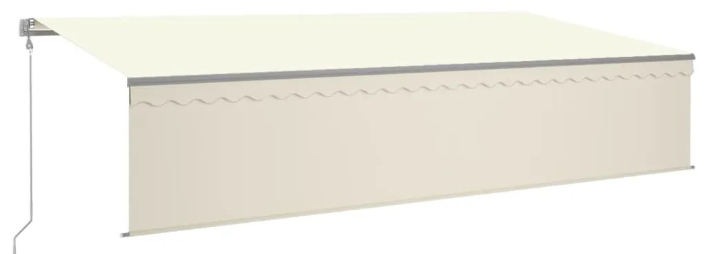 vidaXL Τέντα Αυτόματη με Σκίαστρο/LED/Αισθητήρα Ανέμου Κρεμ 6 x 3 μ.