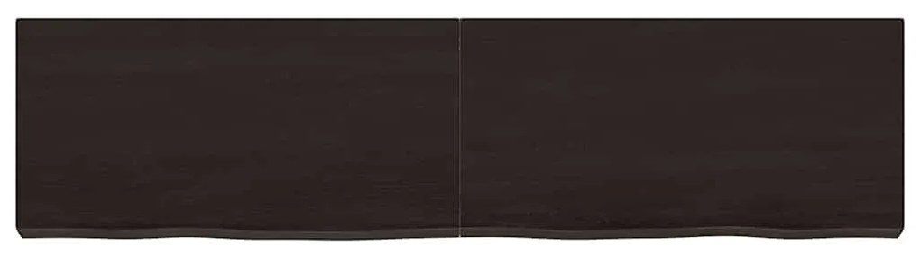 vidaXL Ράφι Τοίχου Σκούρο Καφέ 120x30x(2-6) εκ. Επεξ. Μασίφ Ξύλο Δρυός