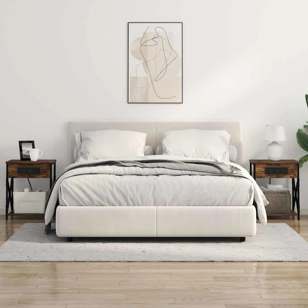 vidaXL Κομοδίνο 2 pcs Καπνιστή δρυς 41 x 31 x 51 εκ.