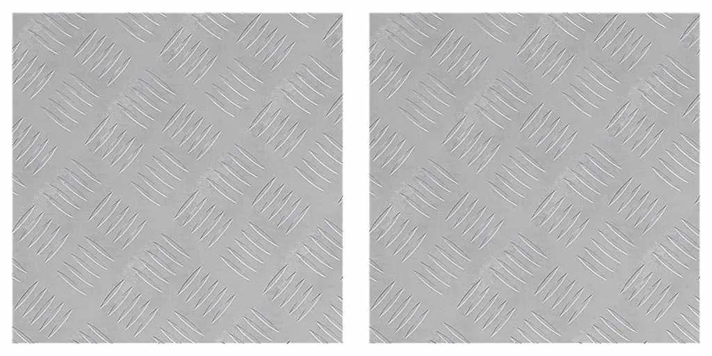 vidaXL Επιφάνειες Καρό 2 pcs Ασημί 40 x 40 cm Αλουμίνιο