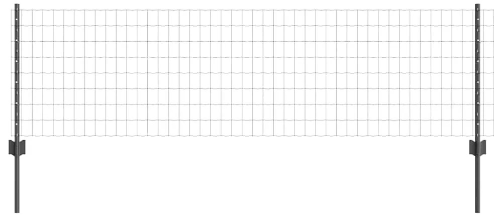 vidaXL Φράχτης με Στήλες. Γκρι 0.6 x 50 μ. Ατσάλι