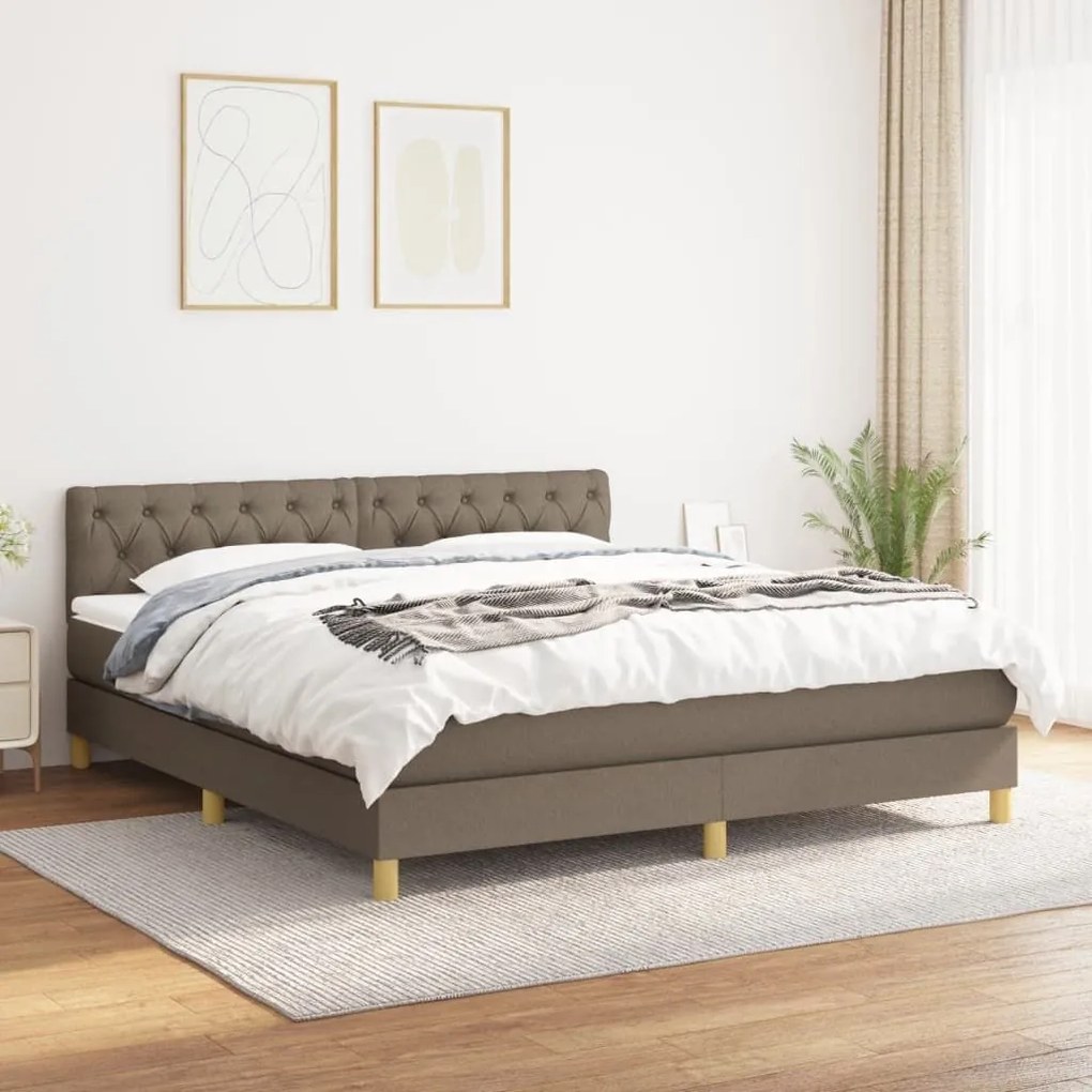 ΚΡΕΒΑΤΙ BOXSPRING ΜΕ ΣΤΡΩΜΑ TAUPE 160X200 ΕΚ. ΥΦΑΣΜΑΤΙΝΟ 3140869