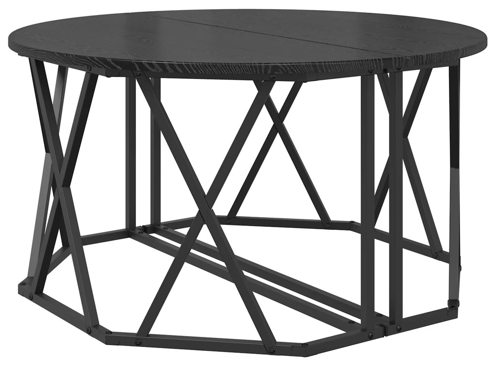 vidaXL Τραπέζι καφέ Μαύρο Δρυς 80x80x42 εκ. από επεξεργασμένο ξύλο