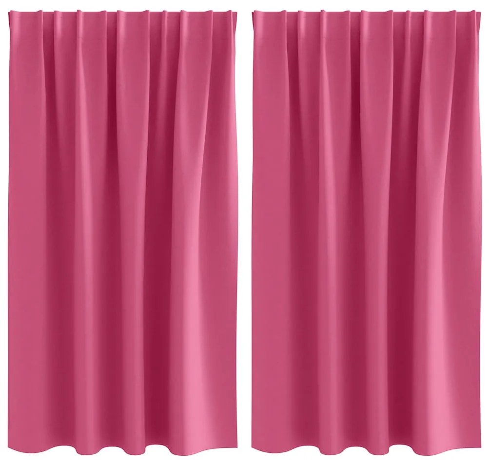 vidaXL Κουρτίνες με κουρτίνες 2 pcs Φωτεινό Ροζ 140x140cm Πολυεστέρας