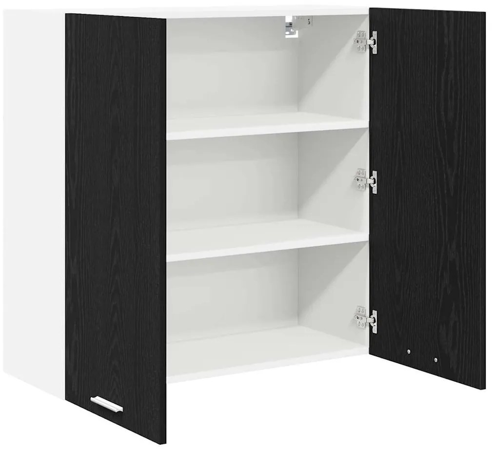 vidaXL Κρεμαστό ντουλάπι με πόρτα Riga Μαύρη Οξυά 80 x 31 x 80 εκ.