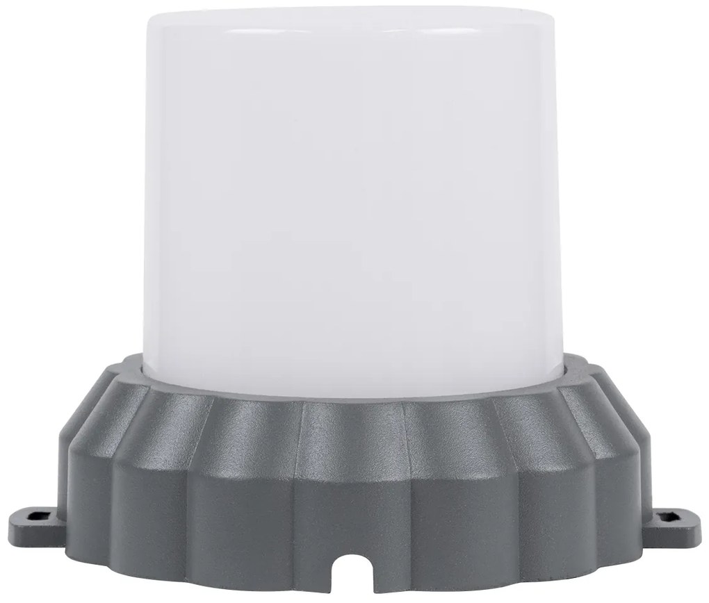 GloboStar WALLLIGHT-MONA 90629 Φωτιστικό Τοίχου - Απλίκα Point Light LED 12W 1320lm 360° DC 24V Αδιάβροχο IP65 Φ13 x Υ12.5cm Θερμό Λευκό 3000K - Γκρι Ανθρακί - 3 Years Warranty - 90629
