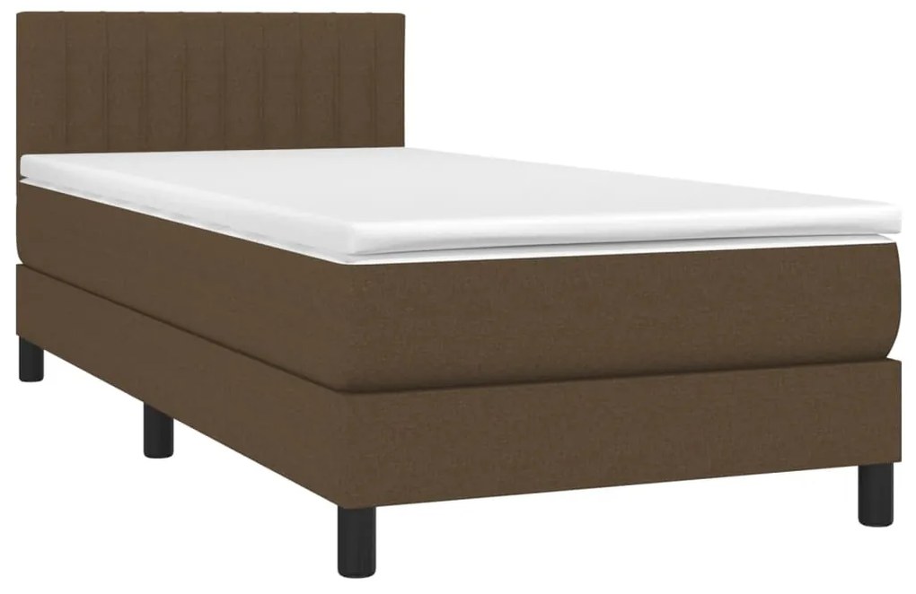 ΚΡΕΒΑΤΙ BOXSPRING ΜΕ ΣΤΡΩΜΑ ΣΚΟΥΡΟ ΚΑΦΕ 100X200 ΕΚ. ΥΦΑΣΜΑΤΙΝΟ 3140196