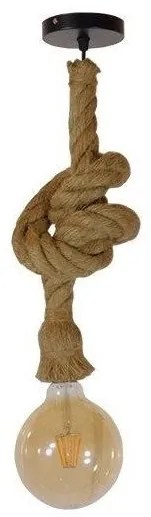 Κρεμαστό Φωτιστικό Οροφής με Σχοινί GloboStar ROPE 01278-1278-Μπεζ 01278