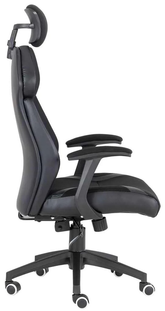 BF8300 Πολυθρόνα Γραφείου Διευθυντή, Microfiber Μαύρο PU Μαύρο 64x72x122/130cm