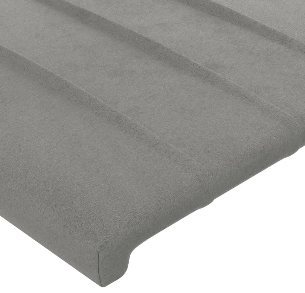 vidaXL Κεφαλάρι με Πτερύγια Ανοιχτό Γκρι 163x23x118/128 εκ. Βελούδινο