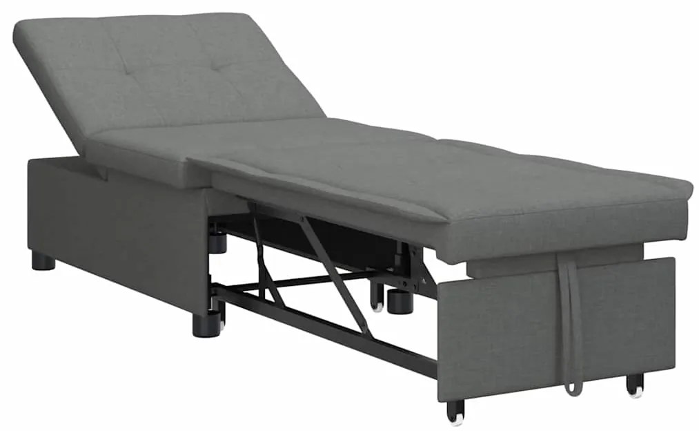 vidaXL Κρεβάτι καναπές Σκούρο γκρι 194 x 67 x 37 εκ ύφασμα