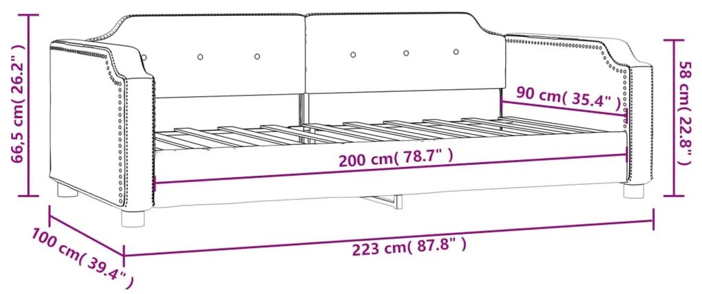 Καναπές Κρεβάτι Taupe 90 x 200 εκ. Υφασμάτινος - Μπεζ-Γκρι