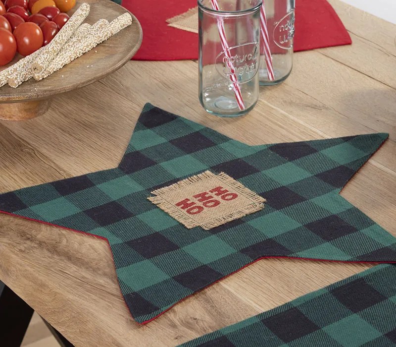 Σουπλά Διπλής Όψεως Christmas Time Green/Red 50x50 - Nef-Nef Homeware