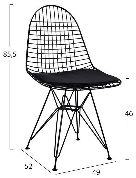 Σετ τραπεζαρίας C11021 5τμχ με Τραπέζι Sonama 110x70x75,5εκ. & Καρέκλες Μεταλλικές Μαύρες