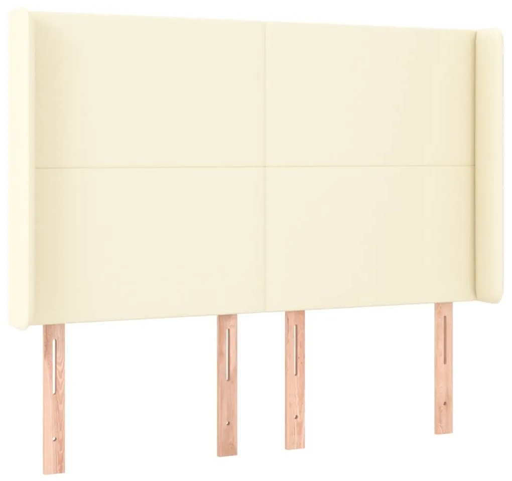 vidaXL Κεφαλάρι με Πτερύγια Κρεμ 147x16x118/128 εκ. Συνθετικό Δέρμα