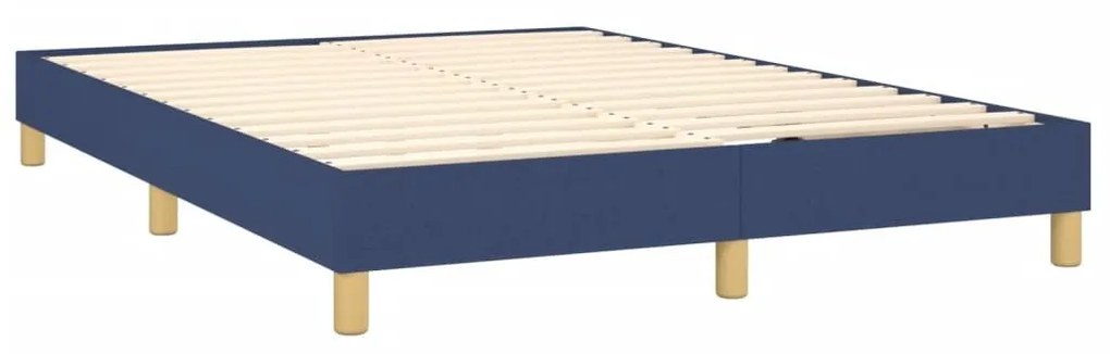 Κρεβάτι Boxspring με Στρώμα Μπλε 140x200 εκ. Υφασμάτινο - Μπλε