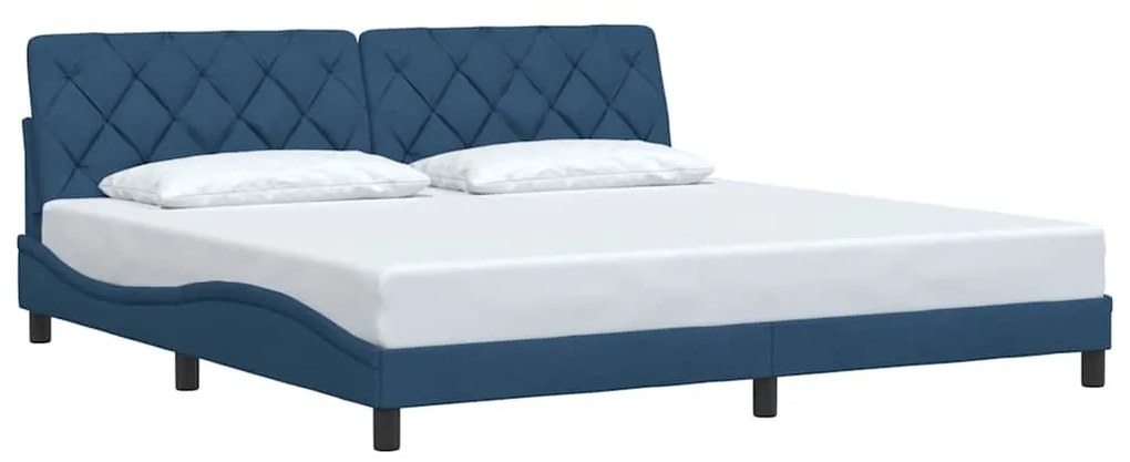 vidaXL Σκελετός Κρεβατιού Χωρίς Στρώμα Μπλε 200x200 εκ.Υφασμάτινο